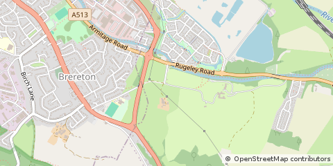 Map of Rugeley, Staffordshire