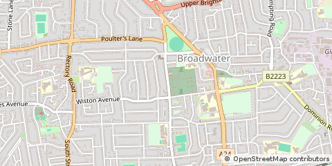 Map of Worthing, West Sussex