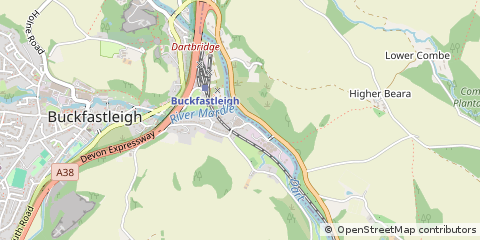 Map of Buckfastleigh, Devon