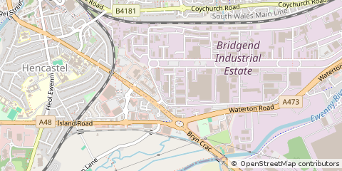 Map of Bridgend