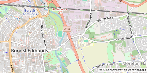 Map of Bury ST. Edmunds, Suffolk