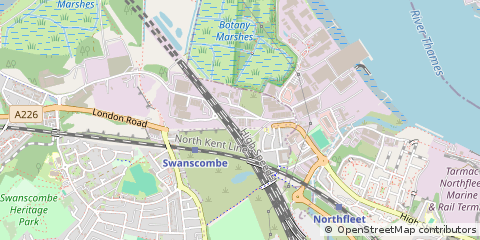 Map of Gravesend, Kent