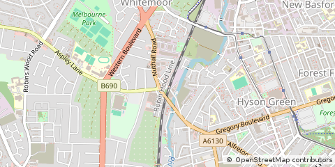 Map of Bobbers Mill, Nottingham