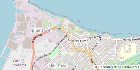 Map of Sheerness, Kent