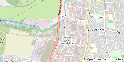Map of Reading, Kennet Island