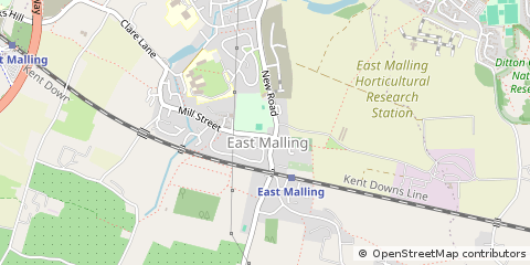 Map of East Malling, Kent