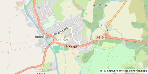 Map of Baslow, Derbyshire