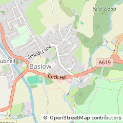 Map of Baslow, Derbyshire