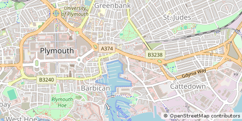 Map of Plymouth, Devon
