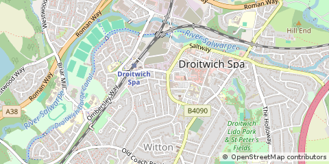 Map of Droitwich, Worcestershire