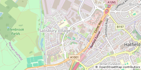 Map of Hatfield, Hertfordshire