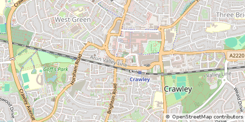 Map of Crawley, West Sussex