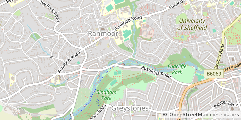 Map of Sheffield, South Yorkshire