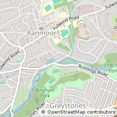 Map of Sheffield, South Yorkshire