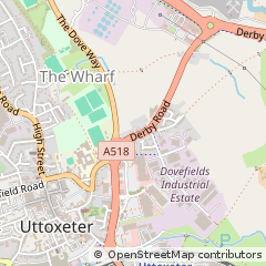 Map of Uttoxeter, Staffordshire
