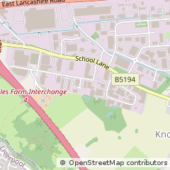 Map of Prescot, Merseyside
