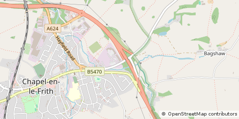 Map of Chapel EN LE Frith, High Peak, Derbyshire