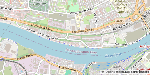 Map of Newcastle Upon Tyne, Tyne And Wear