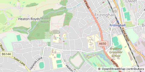 Map of Bradford, West Yorkshire
