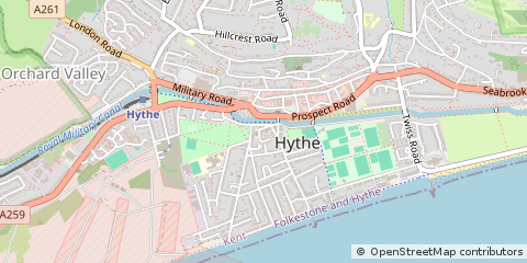 Map of Hythe, Kent