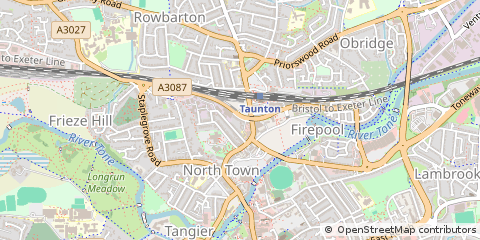 Map of Taunton, Somerset