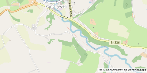 Map of Llandysul, Dyfed