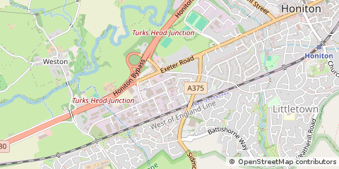 Map of Honiton, Devon