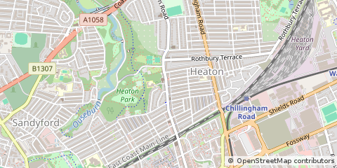 Map of Newcastle Upon Tyne, Tyne and Wear