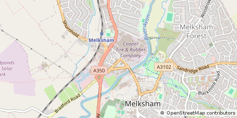 Map of Melksham, Wiltshire