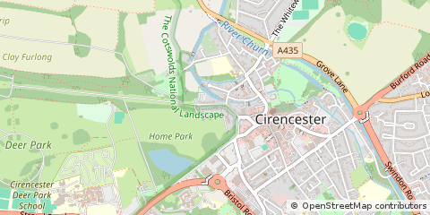 Map of Cirencester, Gloucestershire