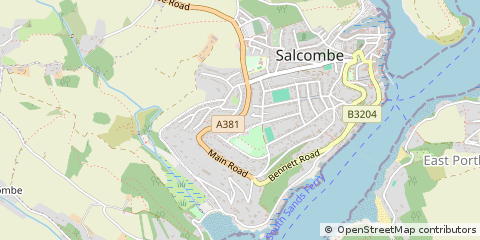 Map of Salcombe, Devon