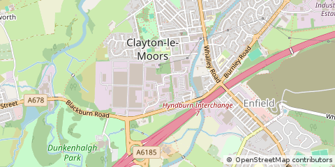 Map of Clayton LE Moors Accrington, Lancashire