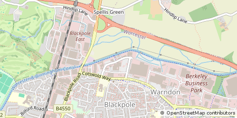 Map of Industrial Estate Worcester, Worcestershire