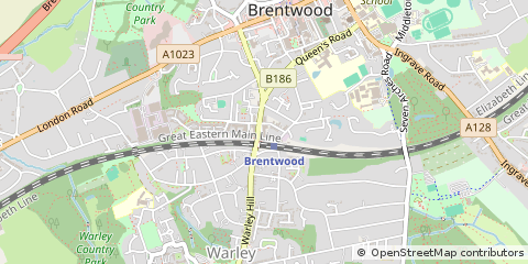 Map of Brentwood, Essex