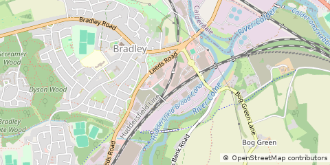 Map of Huddersfield, West Yorkshire