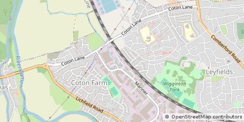Map of Tamworth, Staffordshire