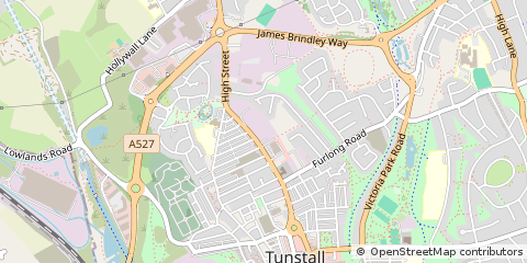 Map of High Street Tunstall, Stoke-on-Trent