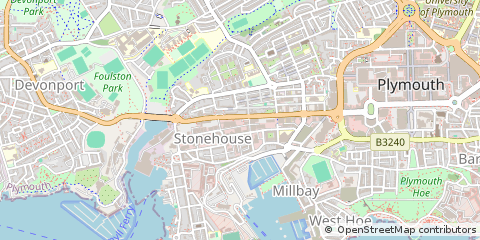 Map of Plymouth, Devon