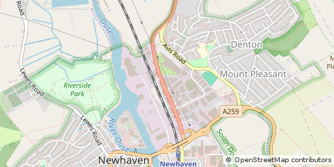 Map of Newhaven, East Sussex