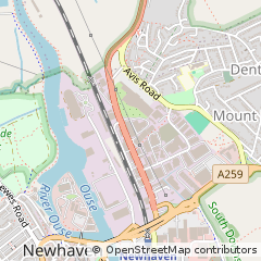 Map of Newhaven, East Sussex