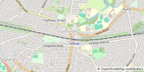 Map of Sidcup, Kent