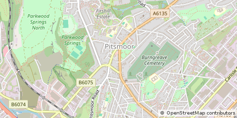 Map of Sheffield, South Yorkshire