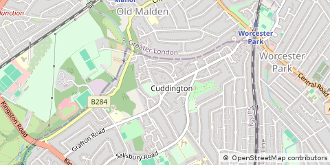 Map of Worcester Park