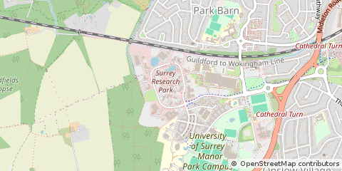 Map of Guildford, Surrey
