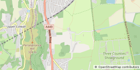 Map of Malvern Wells, Worcestershire