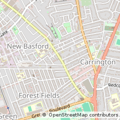 Map of Nottingham, Nottinghamshire