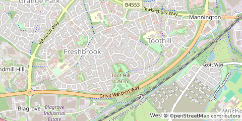 Map of Swindon, Wiltshire