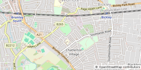 Map of Bourne Road, Bromley