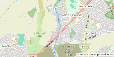 Map of Walsall, W Midlands
