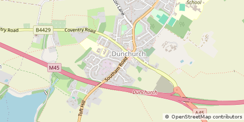 Map of Dunchurch, Warwickshire